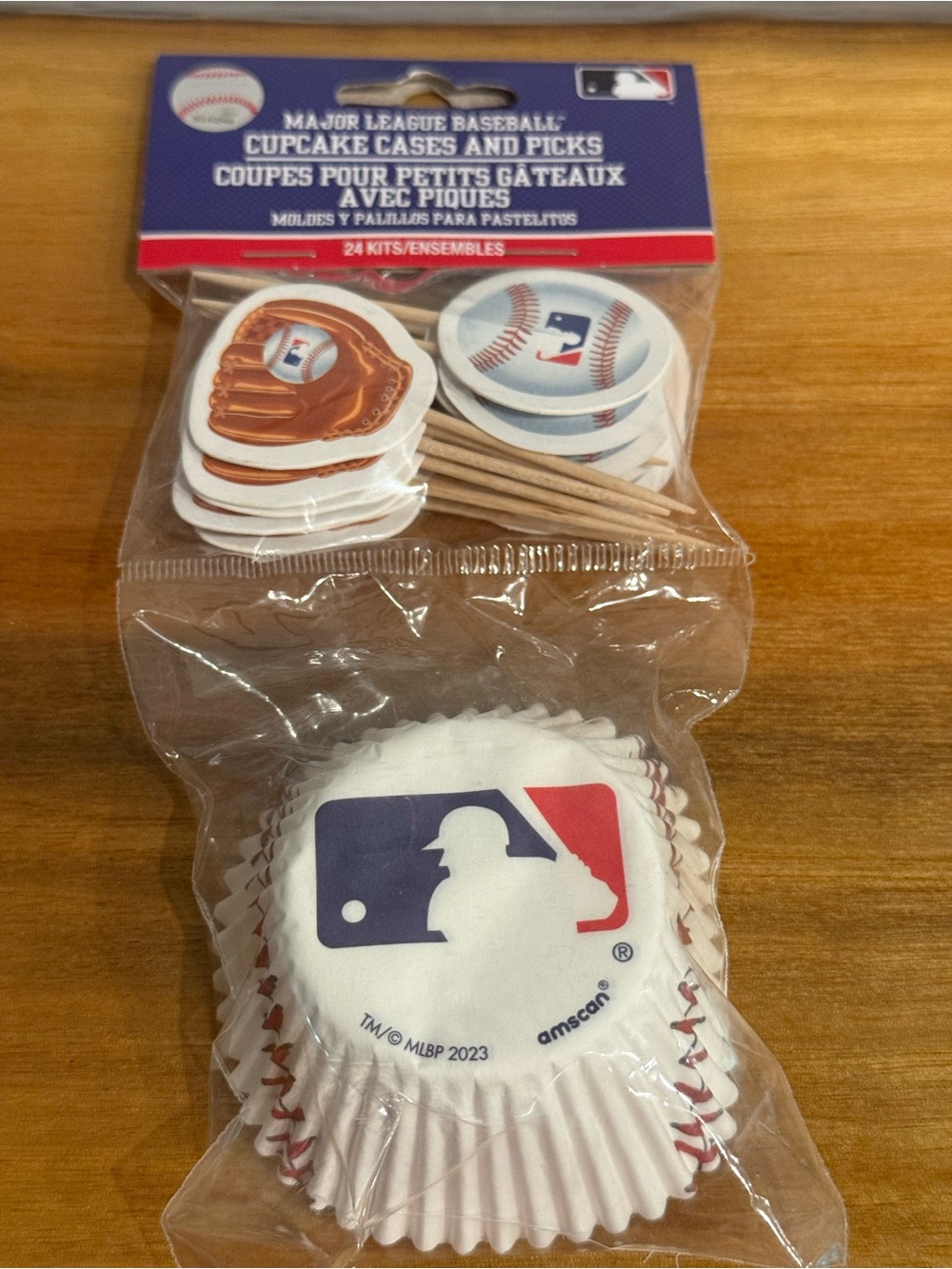 MLB Baseball Cupcake Cases and Picks - White/Red/Blue